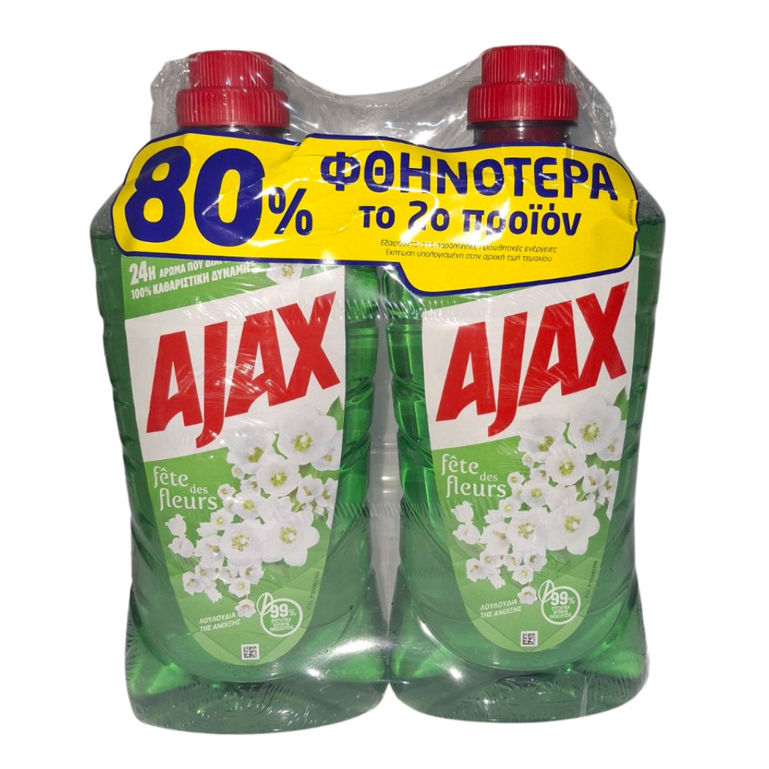Комплект почистващ препарат за под Ajax Fete des Fleurs 2 броя х 1 литър в онлайн магазин My Shop